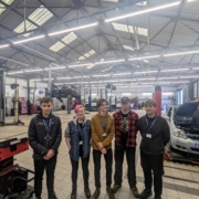 Motor Vehicle students Jamie Cooke, Cory Keele, Josh Eaton-Brown, Henry Porteus during their visit to RRG in Macclesfield. James Chrichton