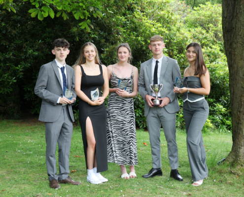 Sport students Cameron Rodgers; Lucy Bates, Sadie Heath, Sebastian Muszynski, Mia Clapp.