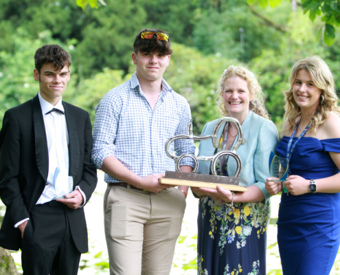 Will Preece, Best Practical Student; Oliver Bill Best Tractor Operator; Lecturer Louise Guy; and Madelyn Sanderson, Endeavour and Progress Award winner.